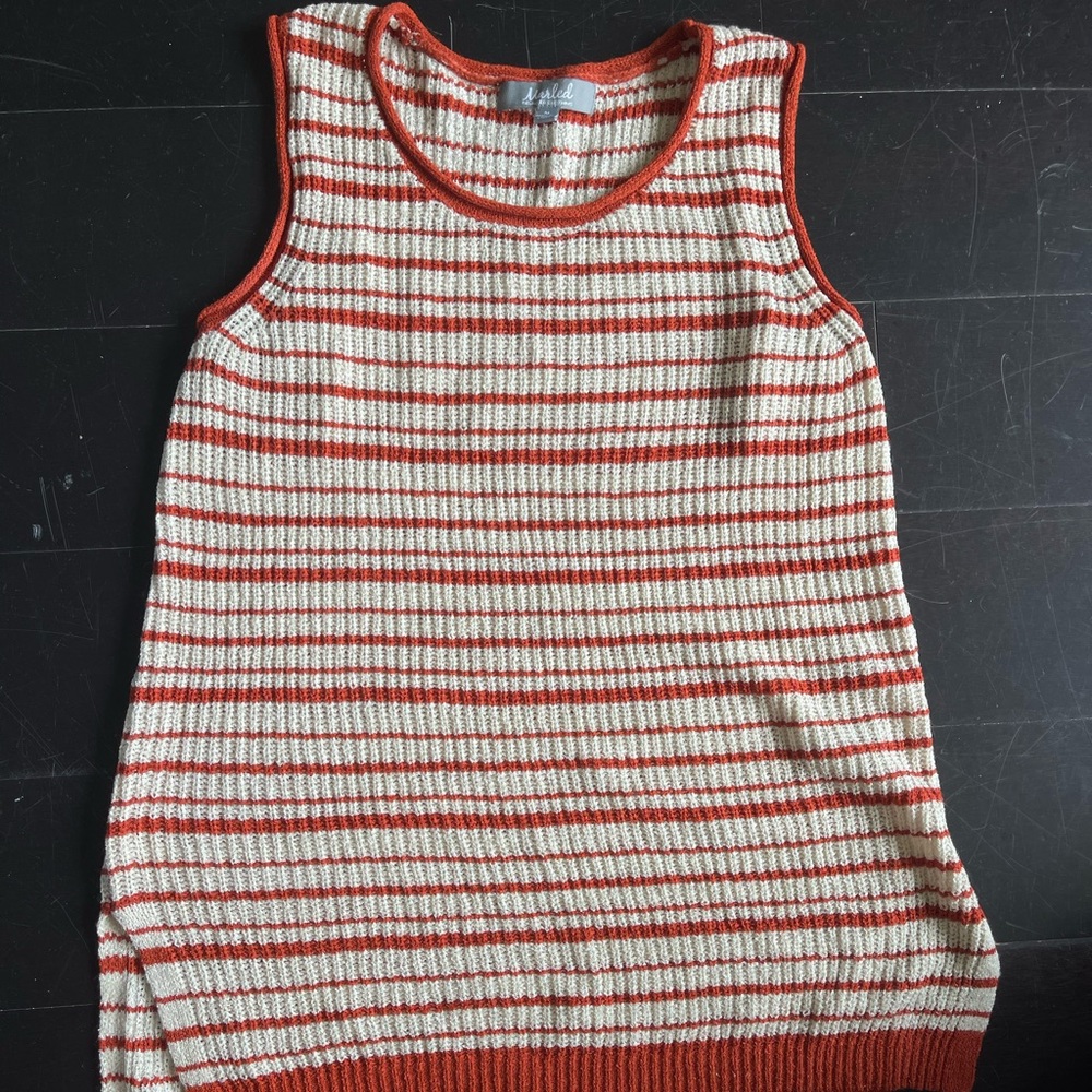 Rust and Cream Striped Sweater